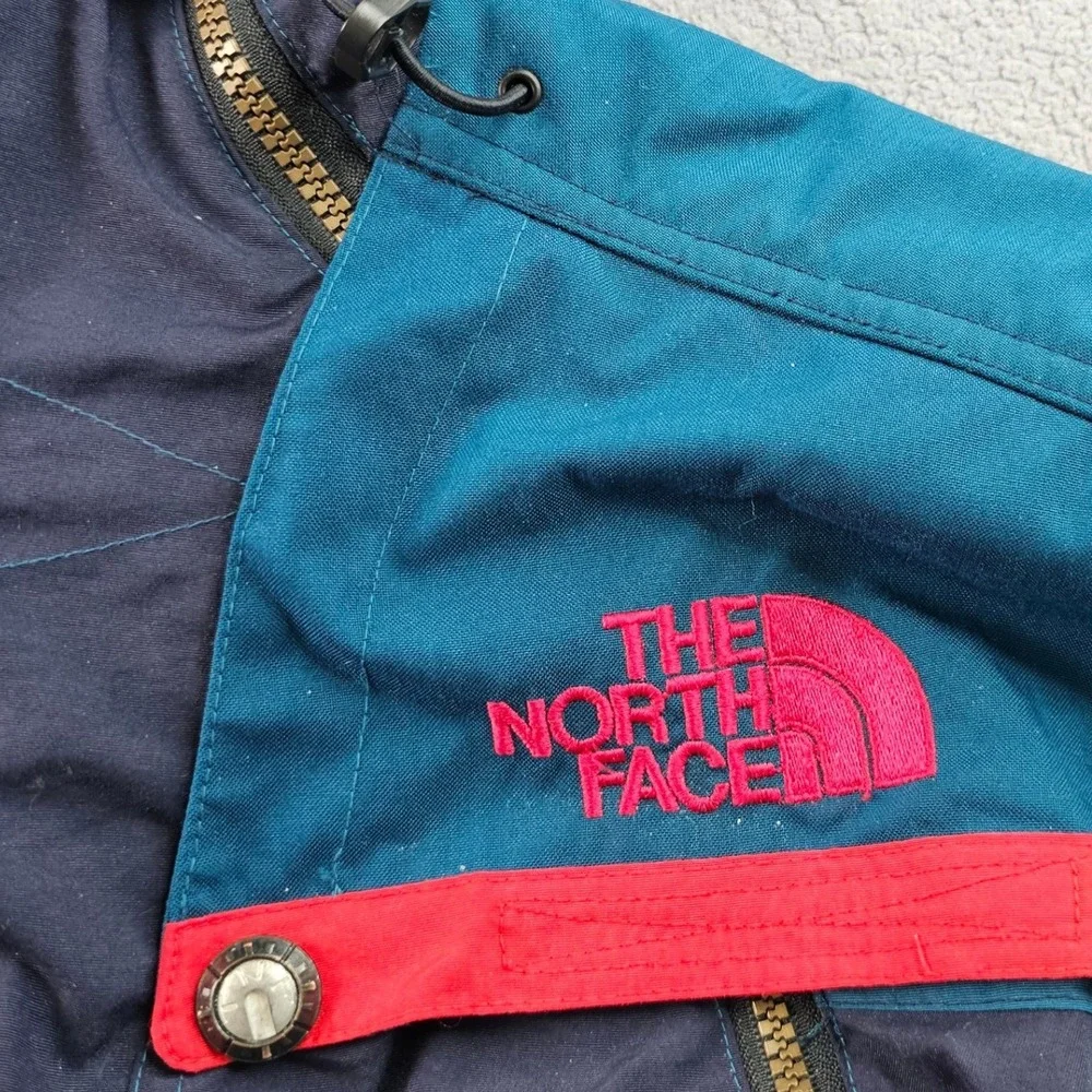 Vtg The North Face Rage Snowsuit Mens Navy Teal‎ Winter Sports Hooded Double Zip